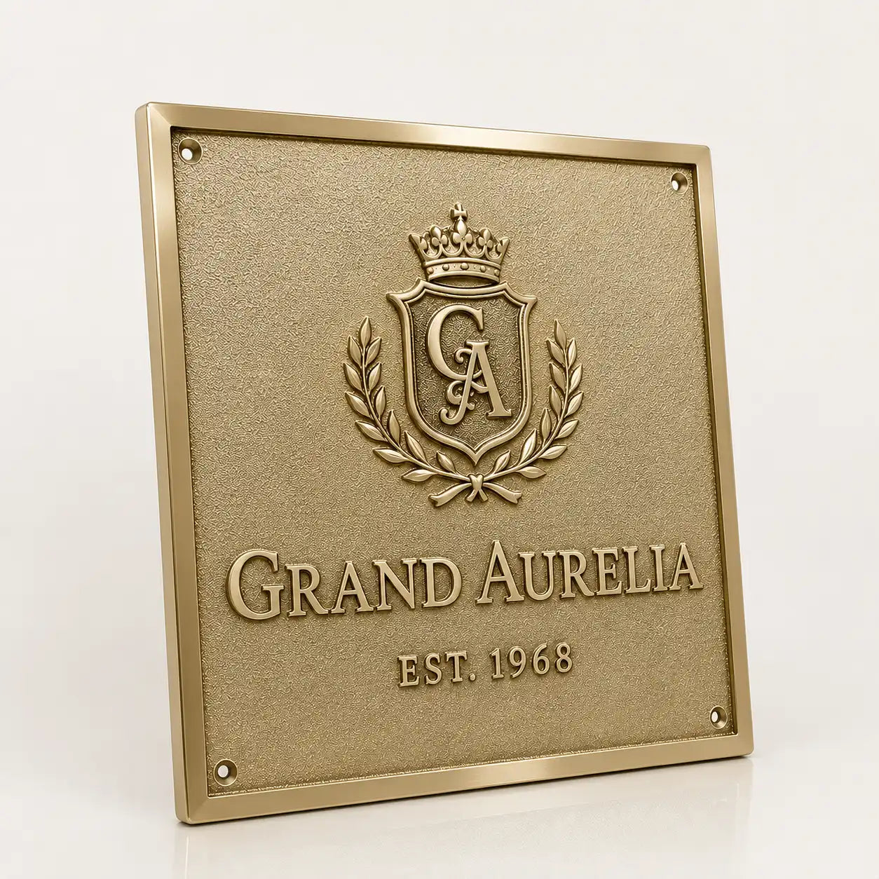 Brass plaque with customized engraving for home or office