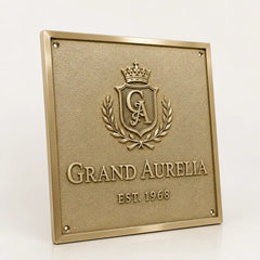 Brass plaque with customized engraving for home or office