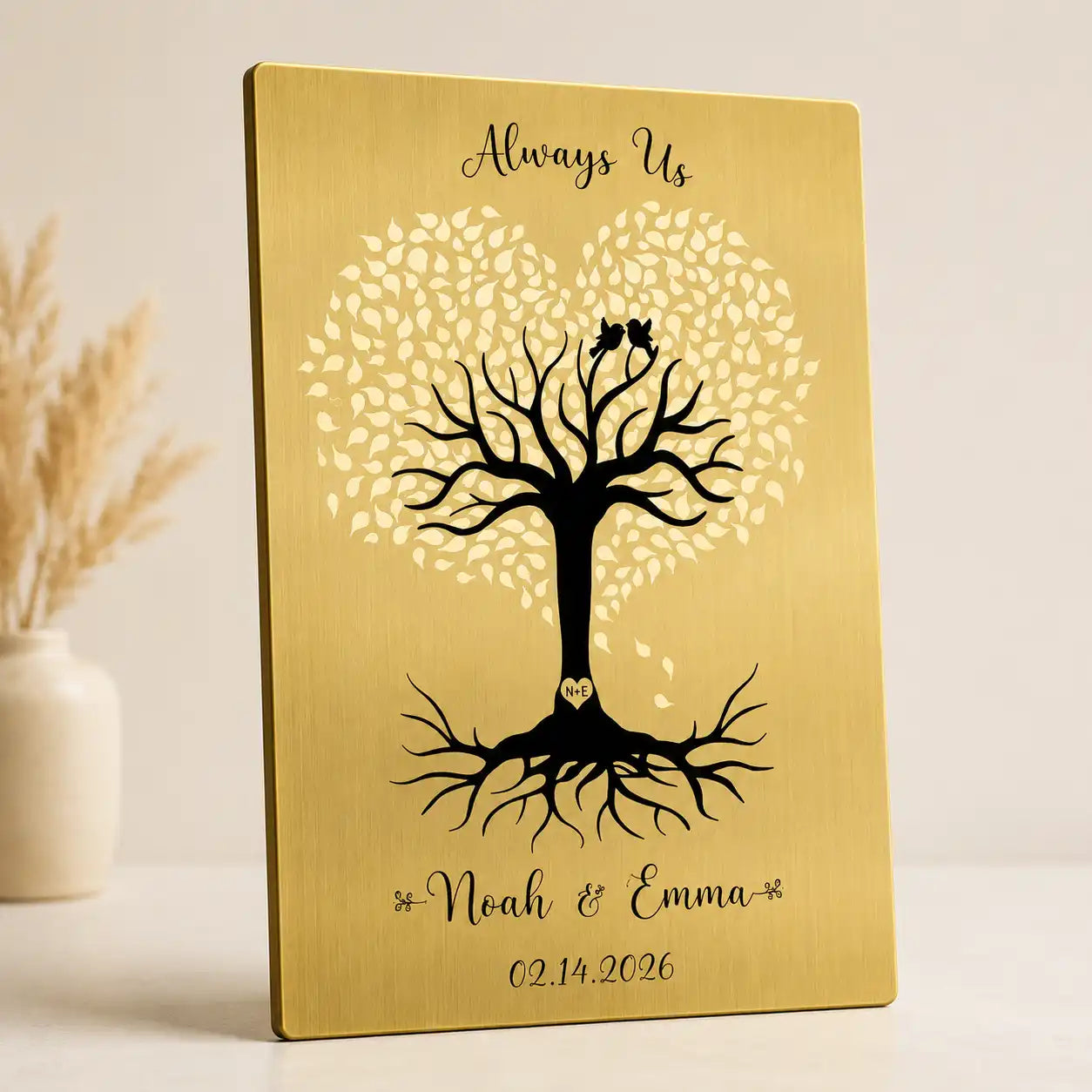 Elegant solid brass plaque with personalized engraving for long-lasting use