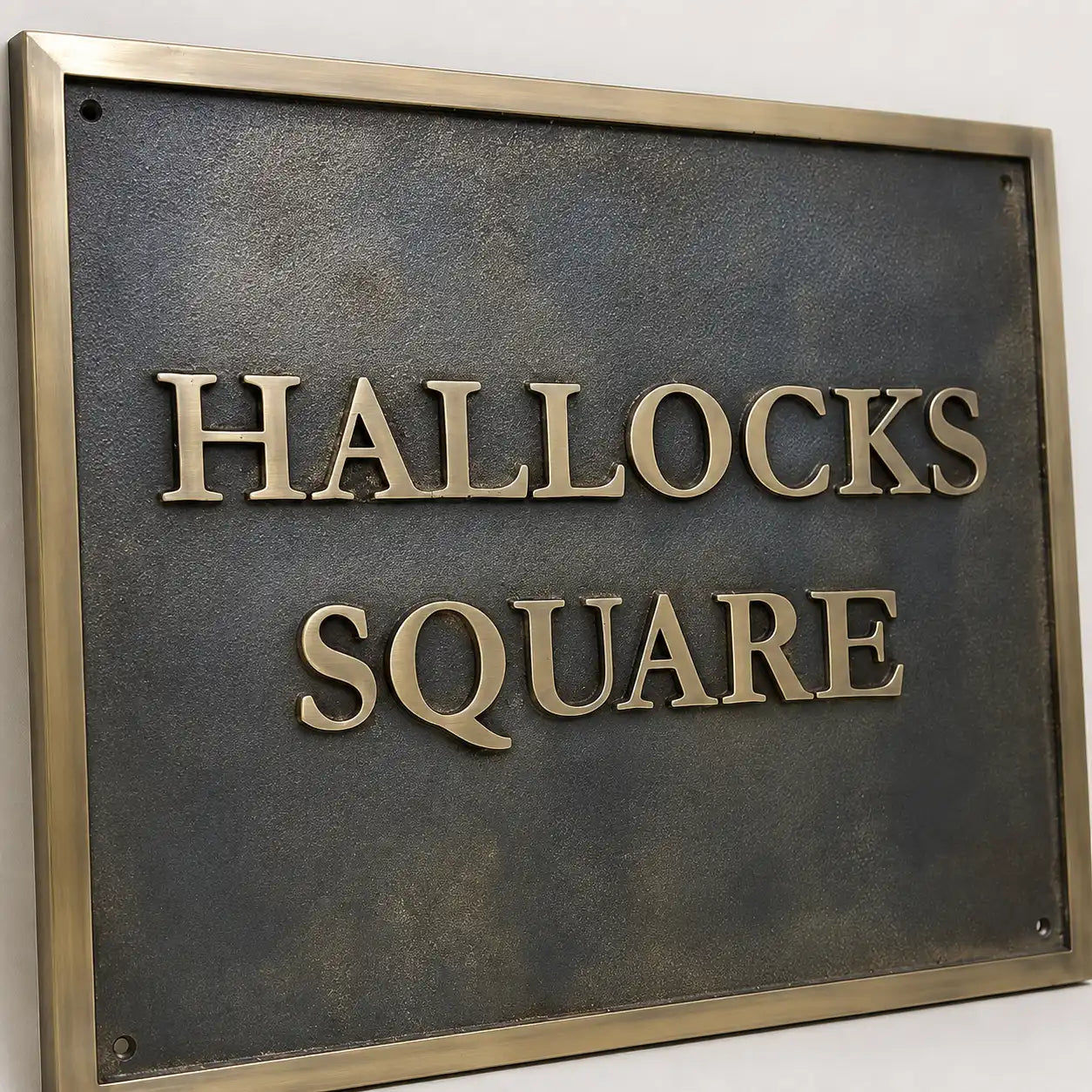 Personalized brass house sign for gates, walls, and entrances