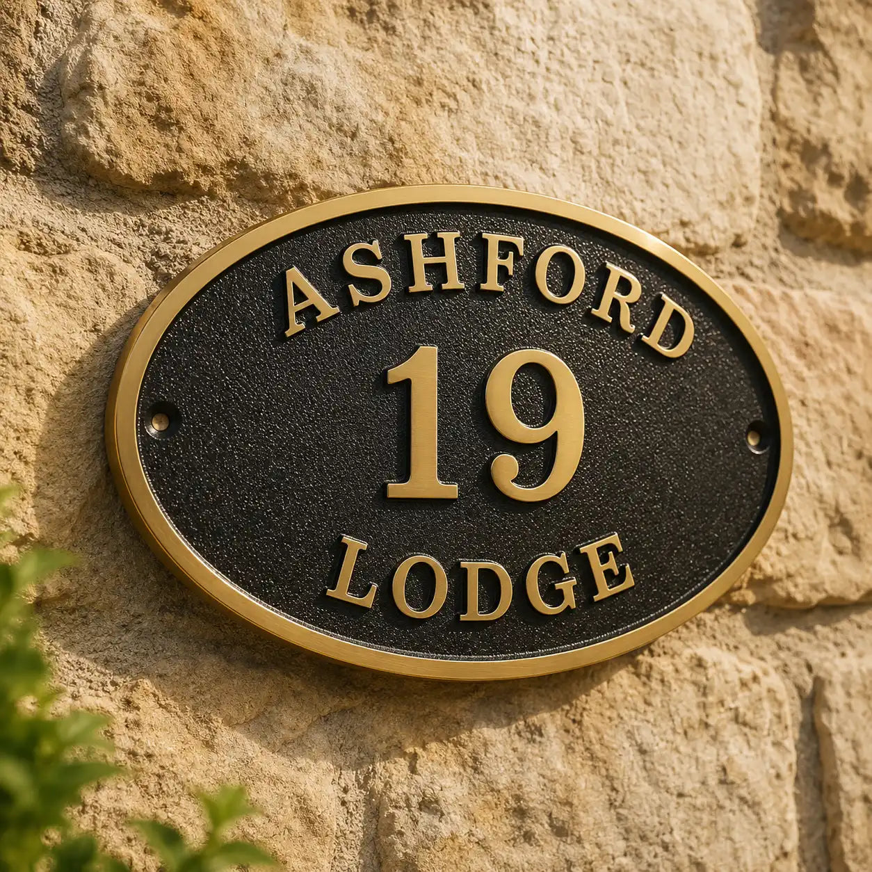 Custom bronze house number sign for front door or mailbox