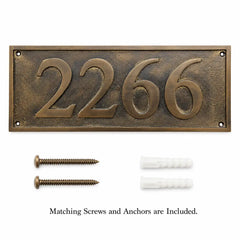 Custom oil-rubbed bronze address sign with engraved house number