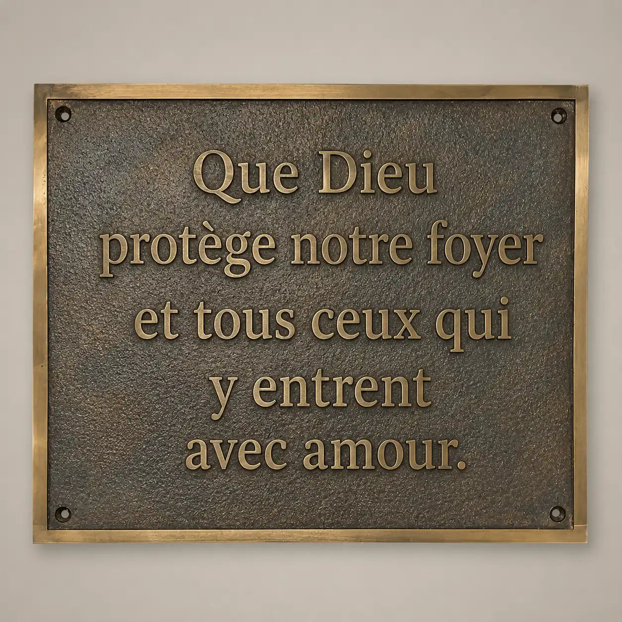 Handcrafted bronze plaque with personalized engraving