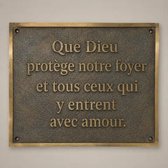 Handcrafted bronze plaque with personalized engraving