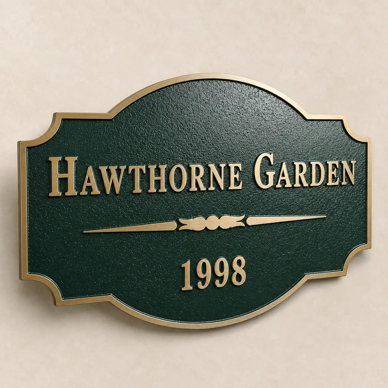 Durable brass address plaque for home exterior