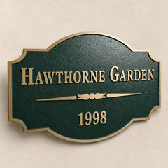 Durable brass address plaque for home exterior