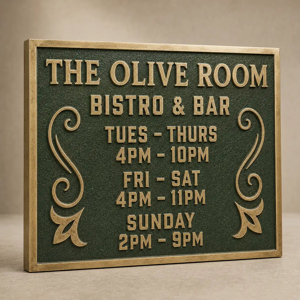 Solid bronze plaque with personalized custom engraving