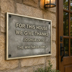 Custom brass and bronze plaques with personalized engraved text and logo