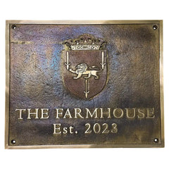 Antique bronze plaque, traditional bronze plaque outdoor