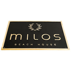 Custom brass plaque in black coating
