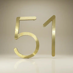 Brass house number sign engraved