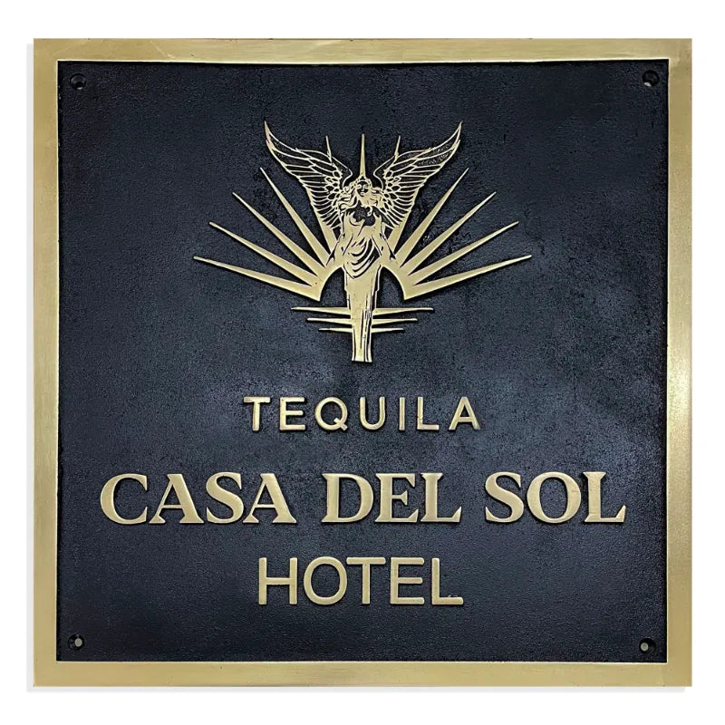 Black background color personalized solid brass plaque