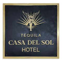 Black background color personalized solid brass plaque