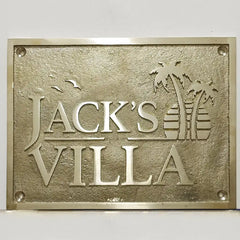 Engraved gold brass address plate | personalized brass plaque for home