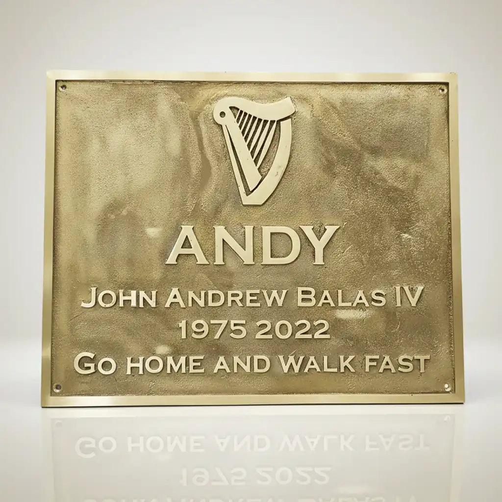 engraved solid brass house sign | brass plaque for home exterior