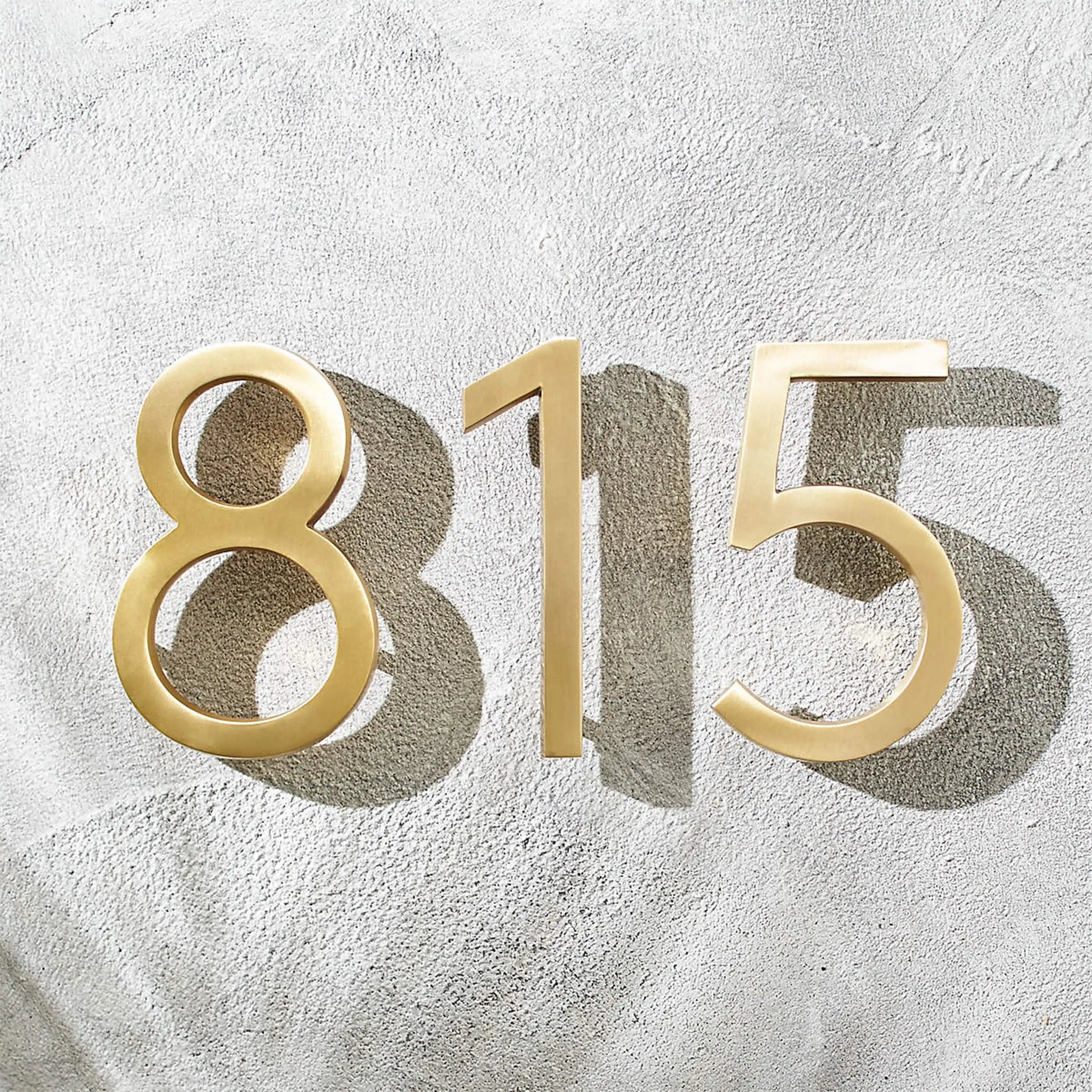 Brass house number sign engraved