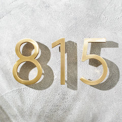 Brass house number sign engraved