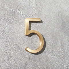 Solid brass house number plate