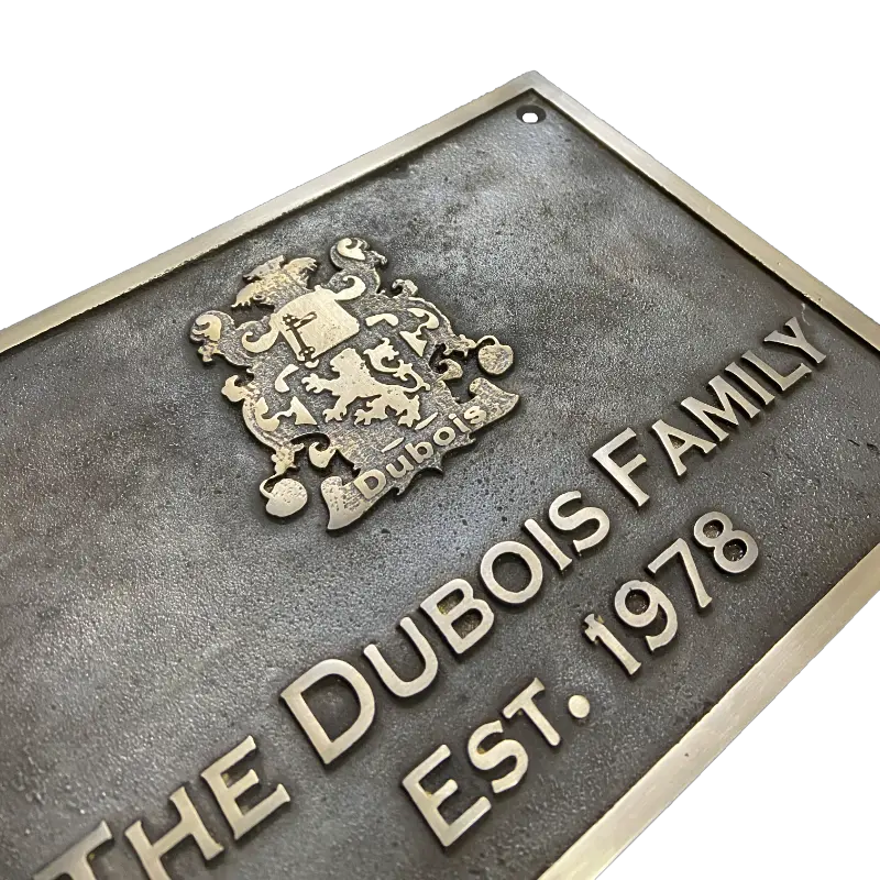 Handcrafted bronze-finish brass plate