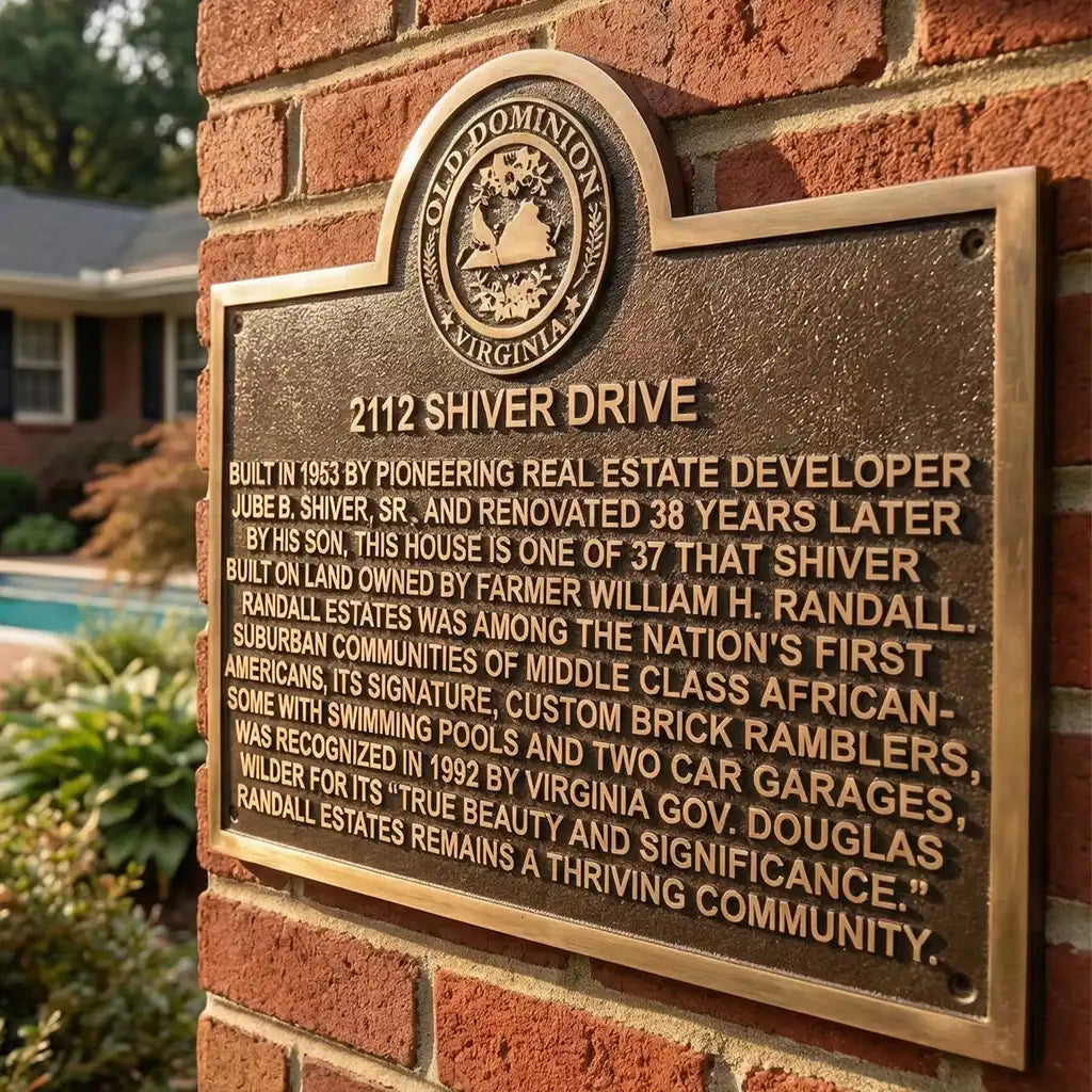 brass historical commemorative plaque