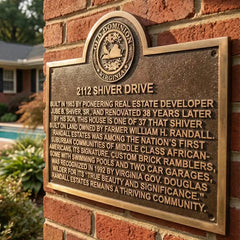 brass historical commemorative plaque