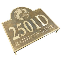 brass name and number plaque