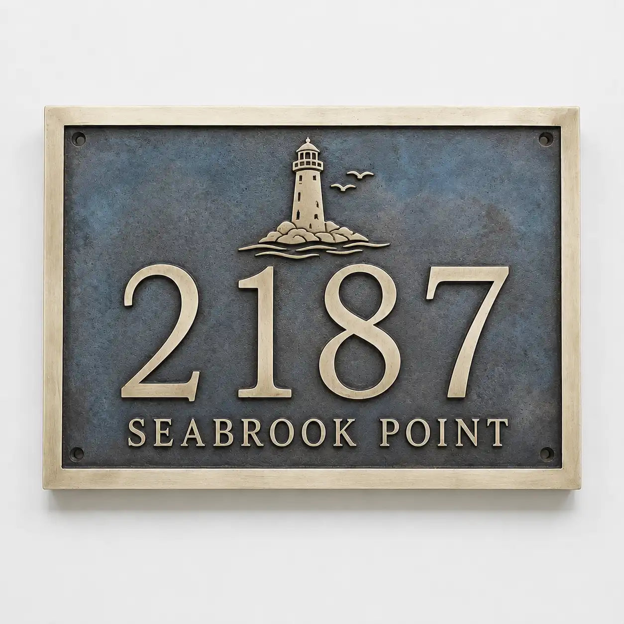 Personalized brass house number plate for home