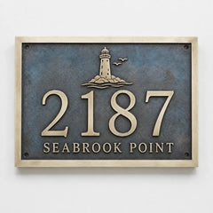 Personalized brass house number plate for home