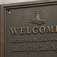 Handcrafted cast bronze plaque for memorials and commercial signage