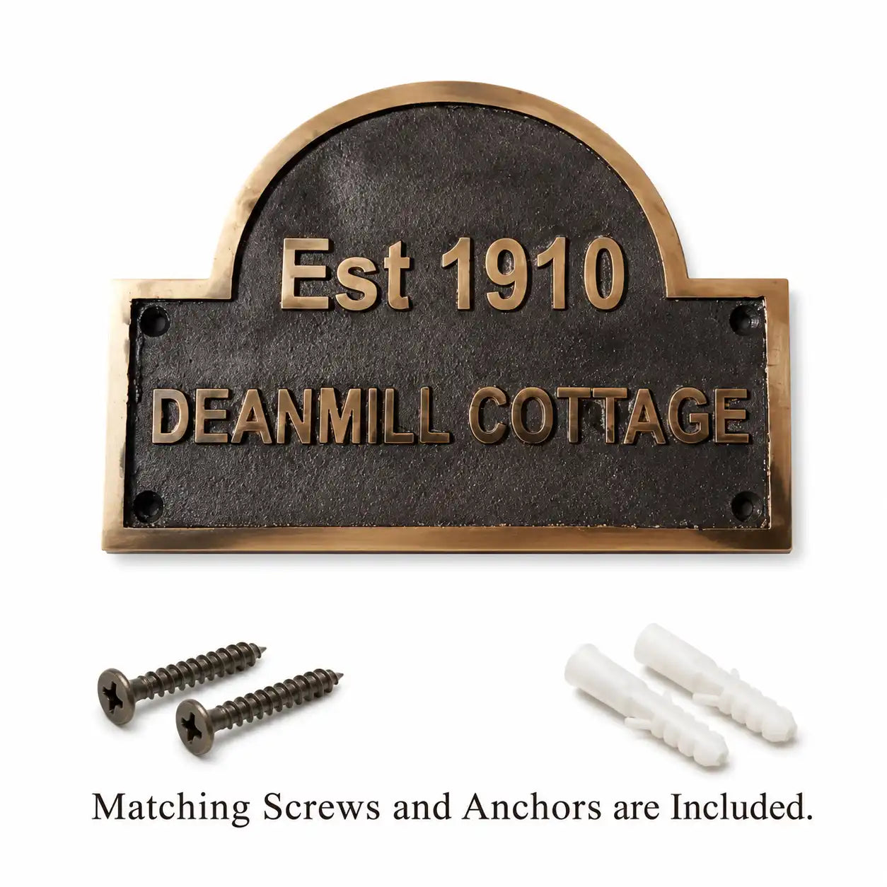 Engraved bronze address plaque with custom house number and street name