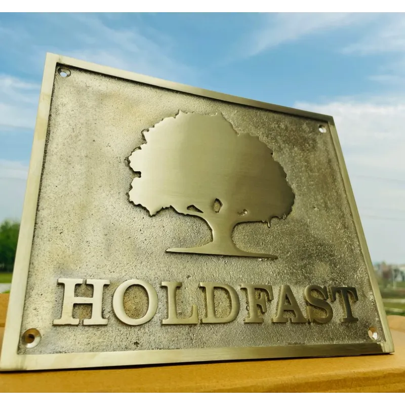 brass name and address plate with engraving