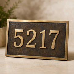 Solid brass plaque with custom engraving in gold