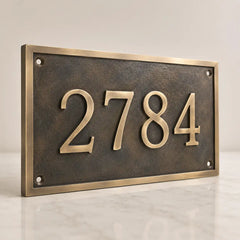 Custom engraved brass plaque for home, office, or business display