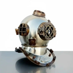 Old Diving Helmet – US Navy Mark V Silver Finish