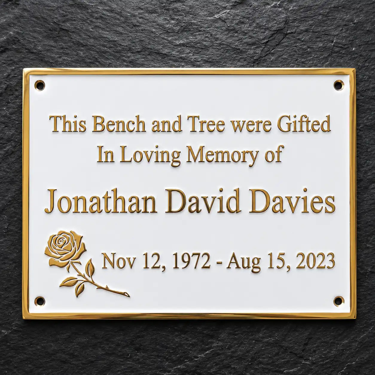 Brass memorial plaque for home, garden, or cemetery display