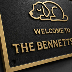 Custom brass number plaque for mailbox or gate