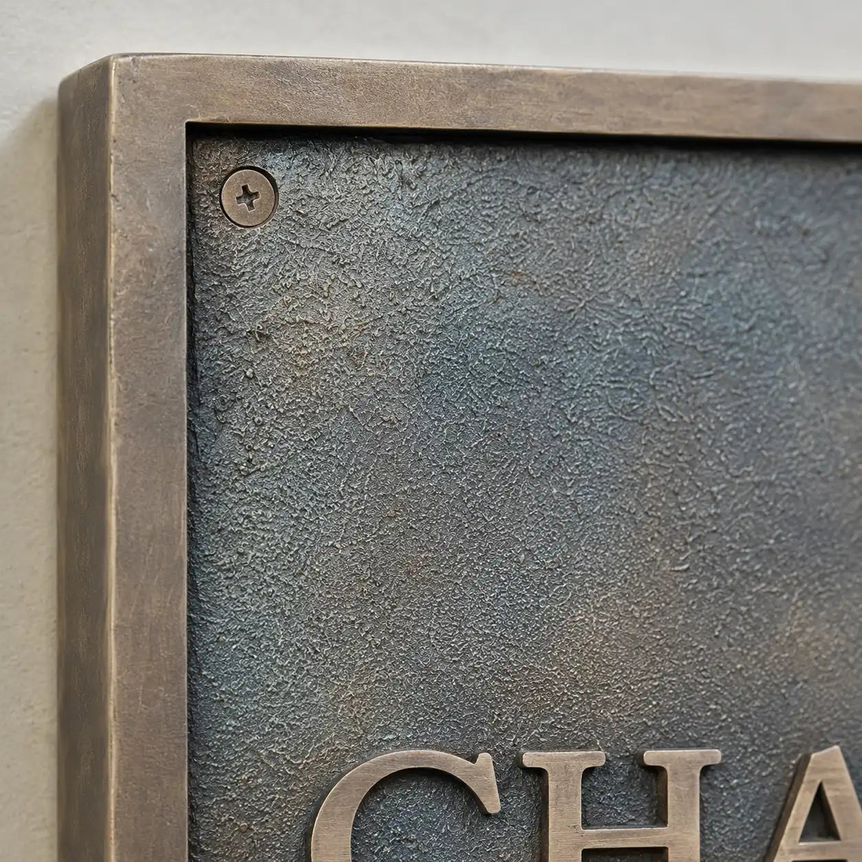 Elegant bronze address plaque for home or office entrance