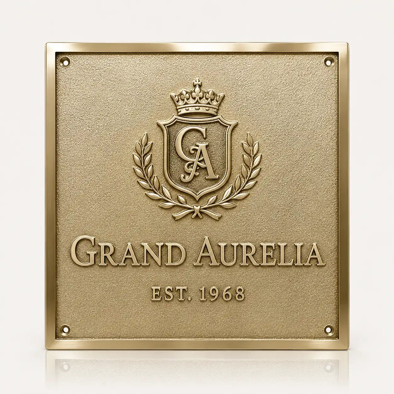 Premium brass plaque with personalized engraving