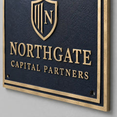 Brass house number sign customized for front doors, gates, and fences