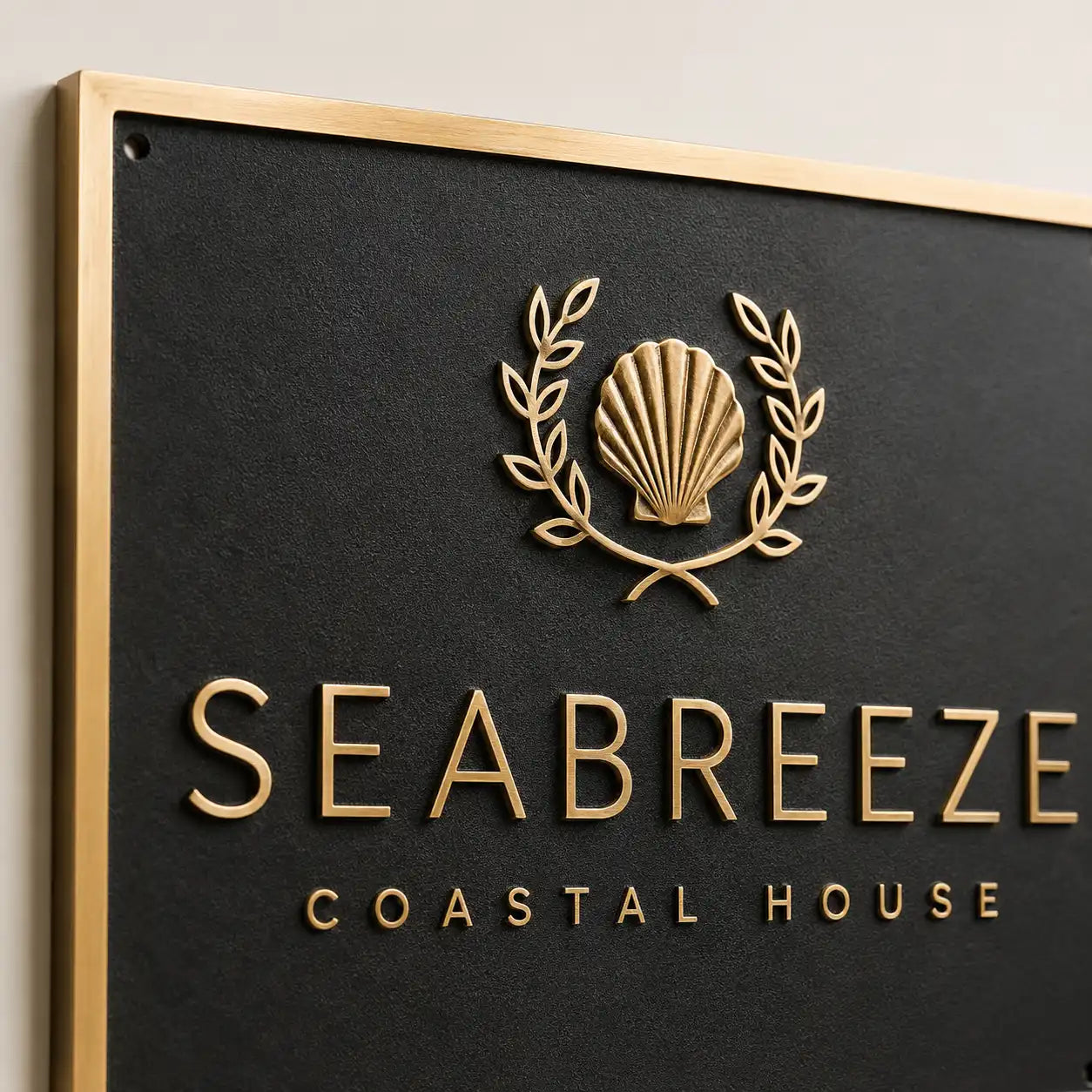 Personalized brass house number plate for home
