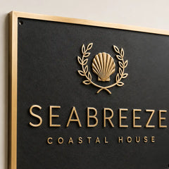 Personalized brass house number plate for home