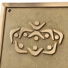 Outdoor brass address plaque with custom name and number