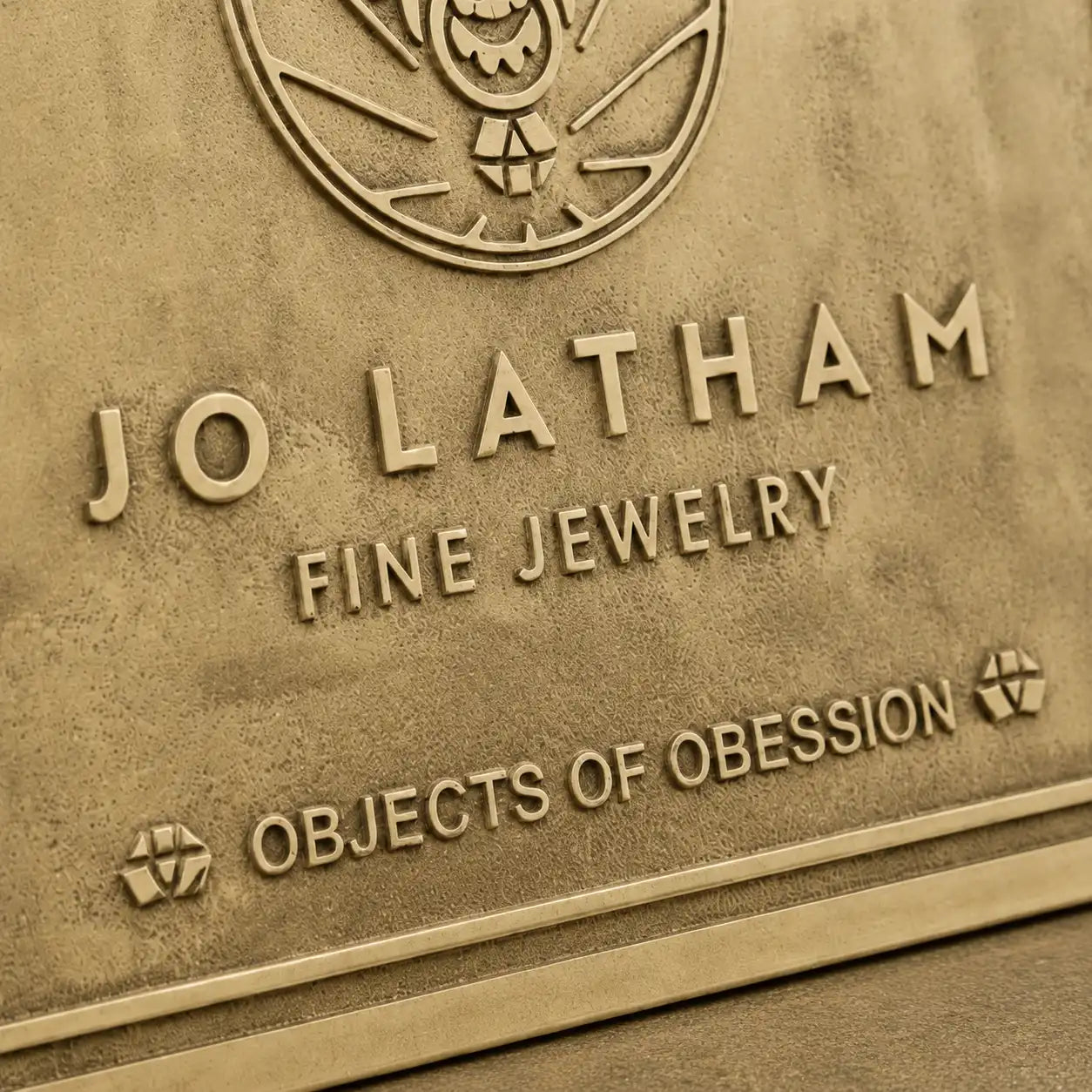 Engraved brass house address plaque with timeless brass finish