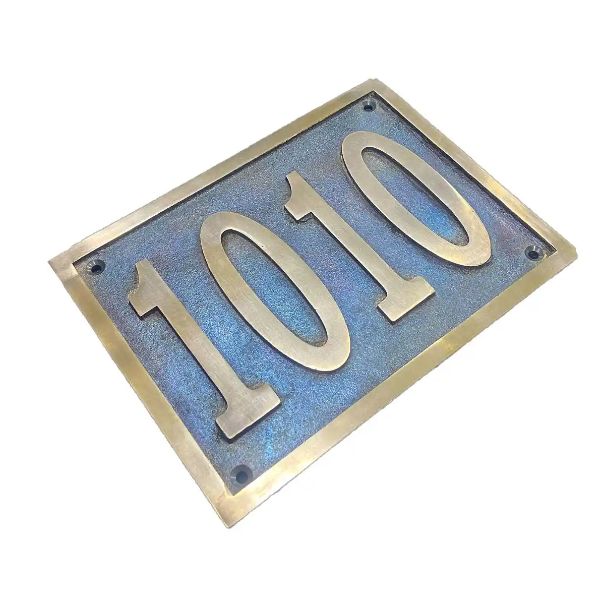 Bronze address plaque for home | Rustic oil-rubbed bronze number sign