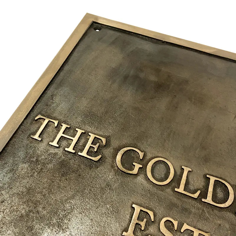 Elegant Brass Plaque with Customized Engraving | Engraved name and address brass plate