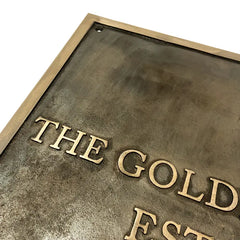 Elegant Brass Plaque with Customized Engraving | Engraved name and address brass plate