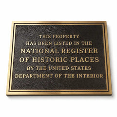 National Register of Historic Places plaque in custom brass or bronze finish