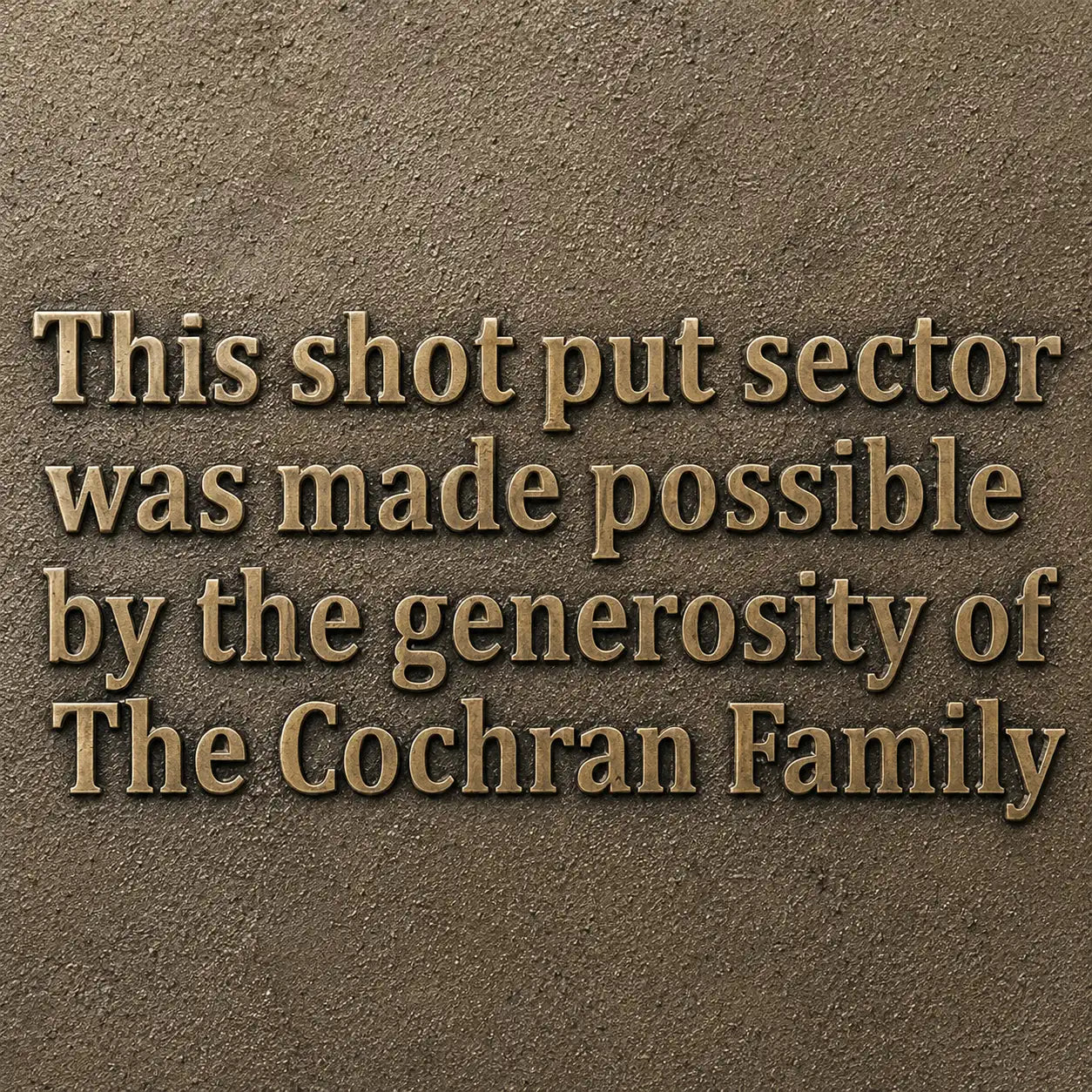 Personalized bronze memorial sign with engraved dedication