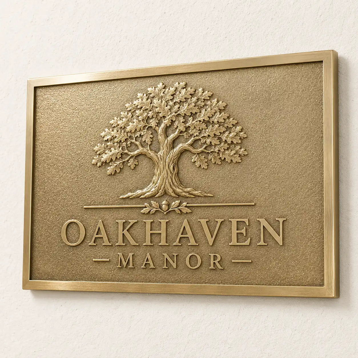Elegant brass nameplate with custom engraving for front door or office