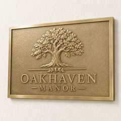 Elegant brass nameplate with custom engraving for front door or office